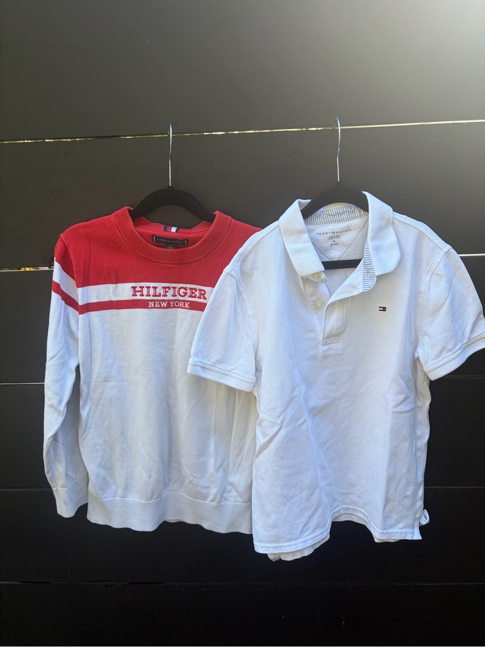 Tommy Hilfiger Boys Size M 8-10 Sweater & Polo Shirt Bundle Red White